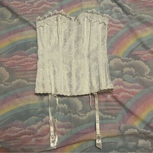 Fredricks of Hollywood white corset lace up top